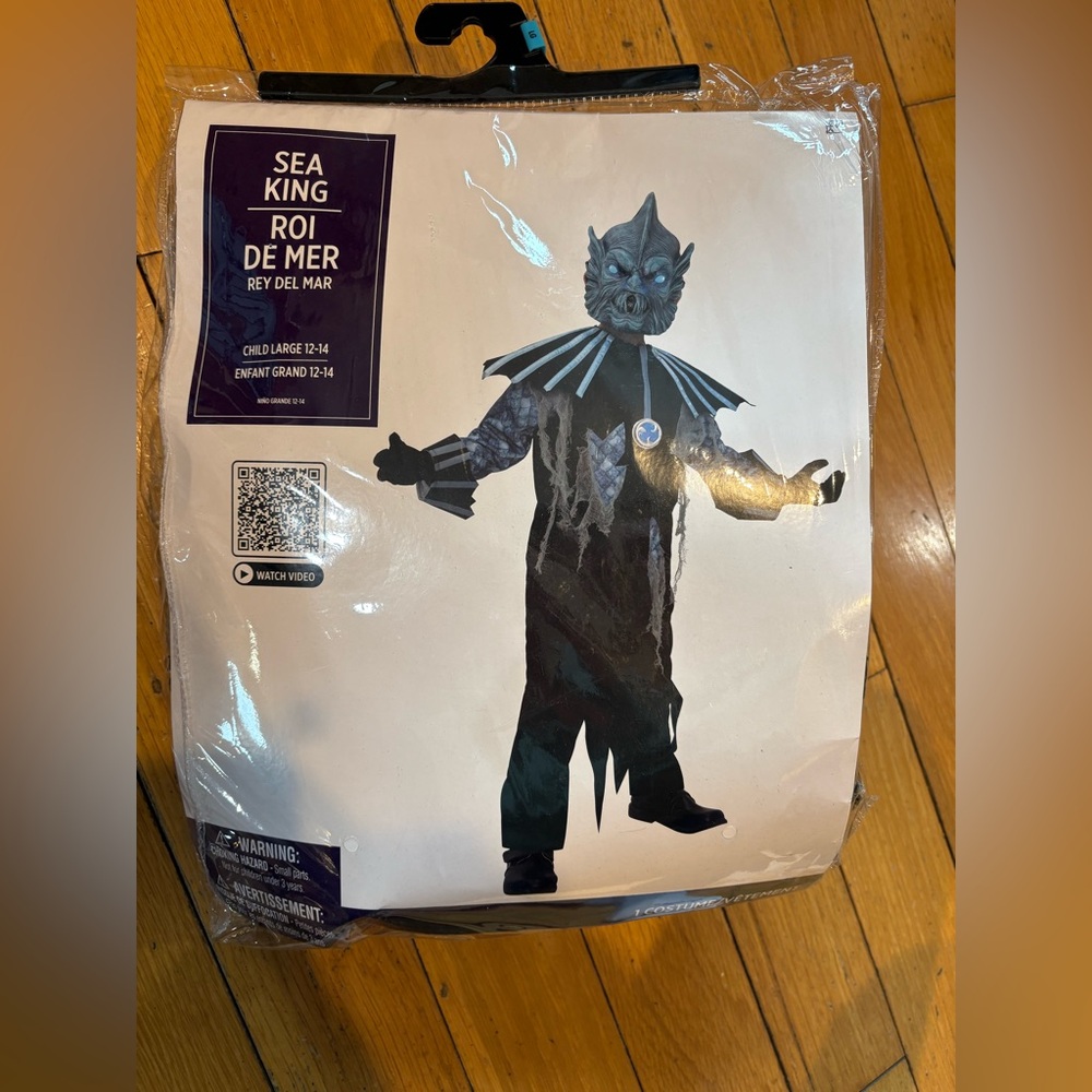 Sea King Kids Costume - Blue size L 12-14 NWT
